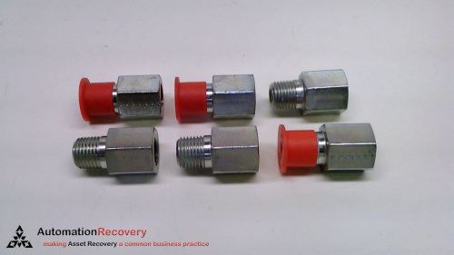 ADAPTALL 9035-04-04 - PACK OF 6 - PIPE ADAPTER, 1/4&#034; MNPT TO 1/4&#034; FNPT,  #218738