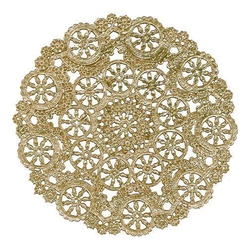 Royal Lace Round Foil Doilies, Gold, 8-Inch, Pack of 12 (B26510)