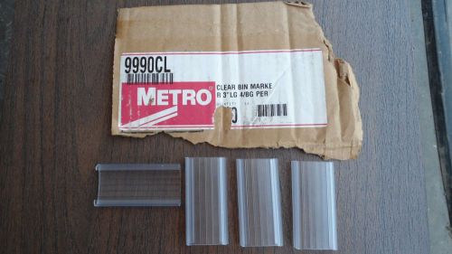 METRO Clear Plastic Shelving  Label Holder 3&#034; x 1 1/4&#034; LOT OF 8