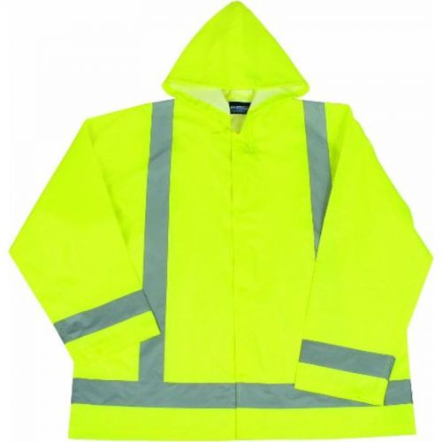 Class 3 rain jacket lime 3xl/4xl erb industries, inc. safety vests 61497 for sale