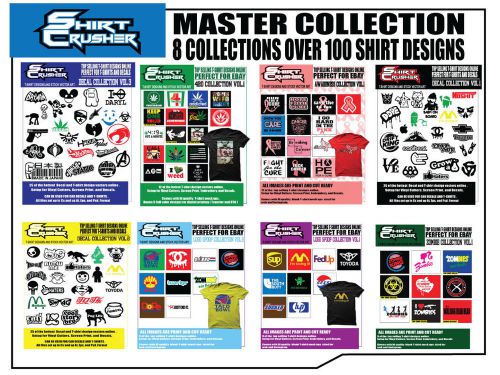 Shirt crusher master pack vol.1 vector clip art for plotters / cutters - for sale