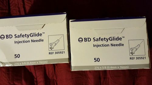 BD SafetyGlide Needle 27G x 5/8&#034; Ref 305921 100 pieces