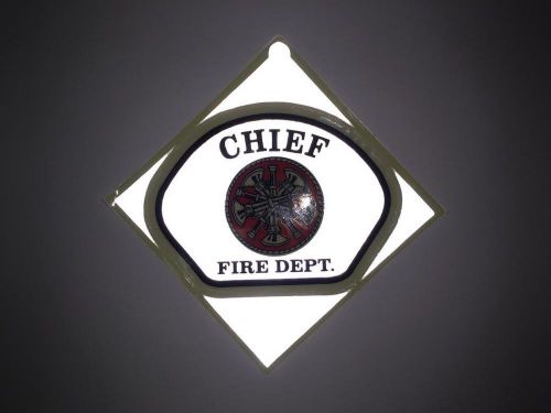 Glo-Flex &#034;CHIEF&#034; Rank Sticker, Fire Rescue, Reflective, Glow in the Dark