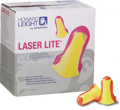 5 boxes of 200pr, howard leight laser lite uncorded nrr 32 disposable ear plugs for sale