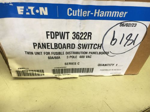 CUTLER HAMMER FDPWT 3622R NEW IN BOX PANEL SWITCH 3P 60A 600V FUSED SHELF &#034;C&#034;