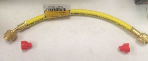 Specialized refrigeration service hose, yellow, 12&#034; r12, r22, r502, 1/4&#034;, r410a for sale
