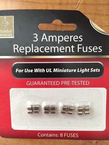 Replacement Fuses 3 Amperes (8 Fuses) New In Package
