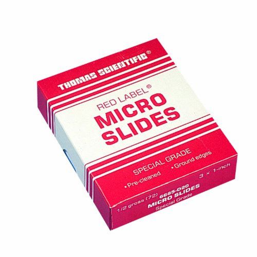 Thomas 2991WDFC-602757 Red Label Microscope Slide, Frosted End Two Sides, 0.96 1