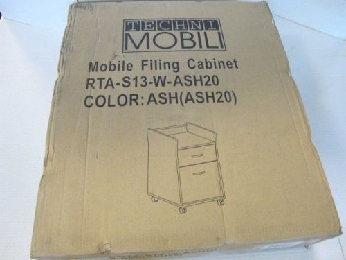 TECHNI MOBILI RTA-S13-W-ASH20 MOBILE ROLLING WOOD PANELS FILE CABINET CART $124