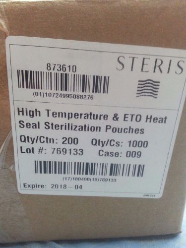Steris High Temperature ETO Sterilization Pouch Case of 1000 In Date 873610