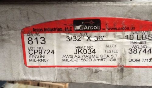 Arcos Nickel 813 ERCUNI 3/32&#034; X 36&#034; 10lbs TIG WIRE