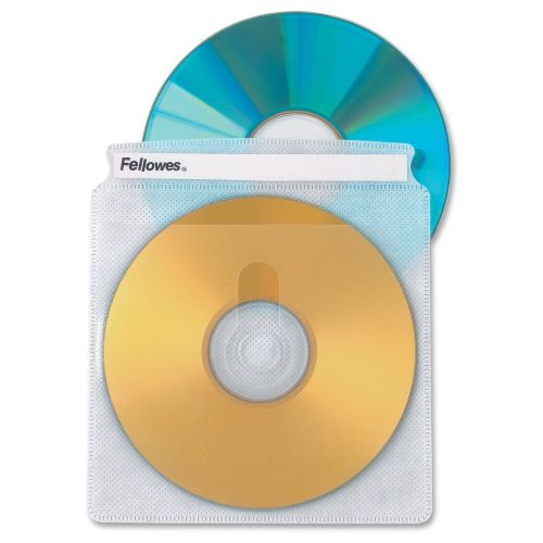 Fellowes Double-Sided Cd/Dvd Sleeves - 50 Pack - Plastic - Clear - 2 Cd/Dvd