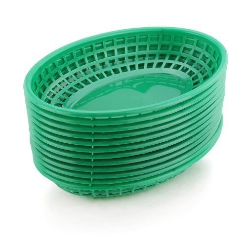 New Star 44126 Fast Food Baskets, 9.25 by 6-Inch, Green, Set of 12