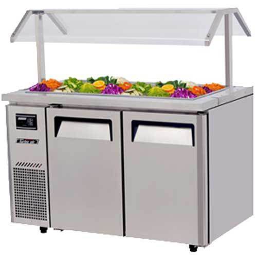 Turbo JBT-48 Refrigerated Counter, Salad Bar, 2 Stainless Steel Doors, Includes