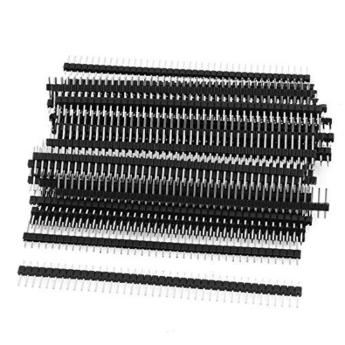 uxcell 50 Pcs Single Row 40Pin 2.54mm Male Pin Header Connector