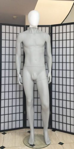 Fiberglass Grey Matt Male Mannequin Abstract Egghead Full Body Clothes Display