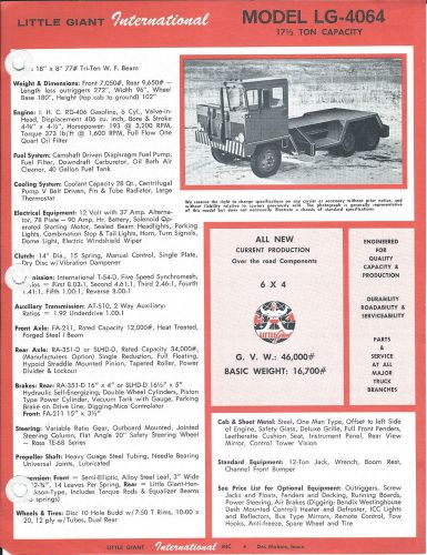 Equipment Brochure - Little Giant - LG-4064 4066 - Tractor Truck  (E3132)