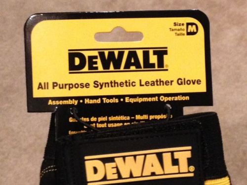 Dewalt dpg-20 dpg20 all purpose synthetic leather work gloves medium brand new for sale