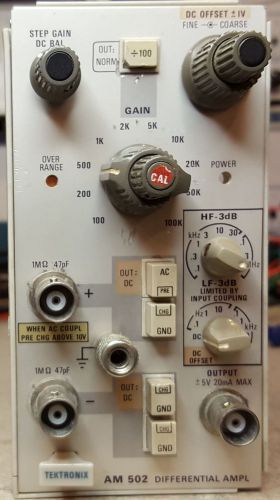 Tektronix AM502 Differential Amplifier Plug In -- tested