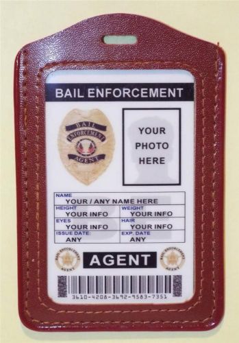 Bail Enforcement Agent ID Badge &gt;CUSTOMIZE WITH YOUR PHOTO &amp; INFO&lt; PVC ID CARD