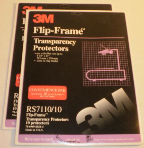 3M Flip-Frame Transparency Protectors 2 Packs of 10 each RS7110/10 Unused