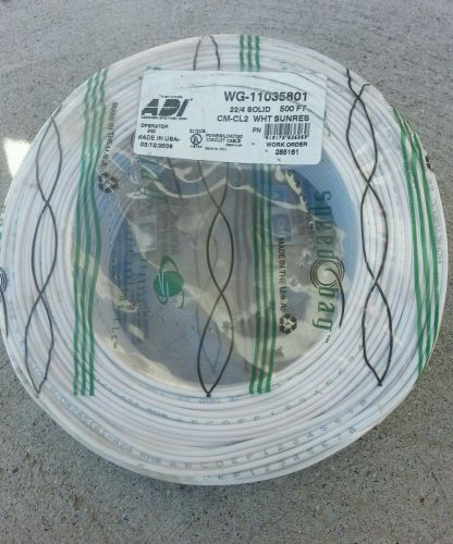Honeywell Genesis 22/4 Solid Alarm Wire CM/CL2 500 White Burglar Wire USA Made