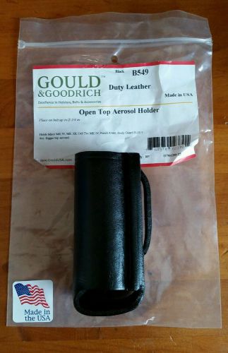 Black Leather OC Spray Holder / Pouch MK 3 Open Top B549 Gould &amp; Goodrich