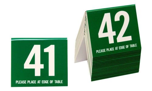 Plastic Table Numbers 41-60, Tent Style, Green w/white number, Free shipping