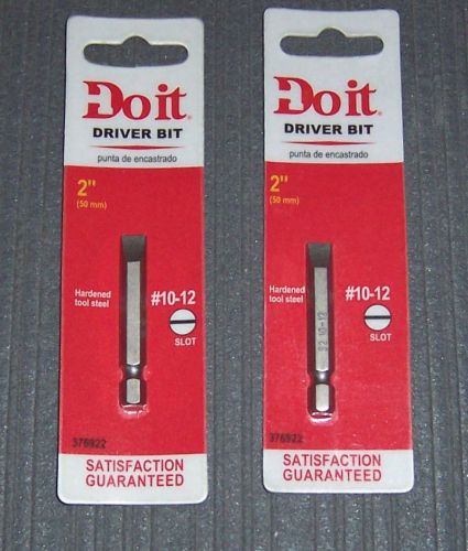 2 ea.do it best 376922 no.10- 12 x 2&#034; slotted power bits for sale