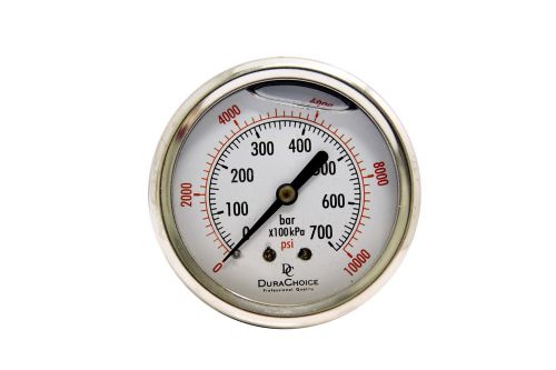 2&#034; liquid filled pressure gauges - 1/4&#034; npt center back mount 10000psi for sale