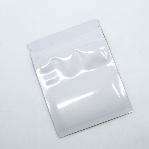 7.5x10cm glossy flat white mylar zip lock bags aluminum foil pouches food grade for sale