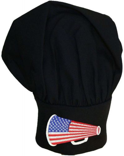 Patriotic Cheerleader Flag Megaphone Chef Hat Independence Monogram Black Avail