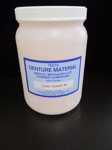 Denture Acrylic Powder Teet Long Veined R6 Heat Curing 2 1/2 Lbs