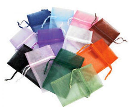 48 Assorted Size Organza Drawstring Silk Pouch Bags