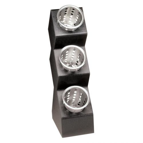 Cal-mil 3 hole black classic vertical flatware display holder space saver 1016-3 for sale