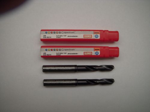 2 dormer carbide drills 7mm dia oil coolant-thru short-length tiain r457 for sale