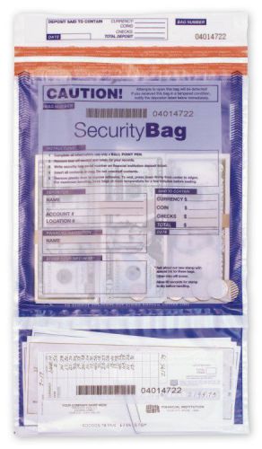 Dual Pocket  Security Deposit Bag With Unique Serial Numbers 53858