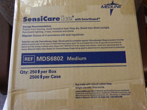 Medline MSG6802 SensiCare Ice Nitrile Exam Glove PowderFree SzM Case of 2500 pcs