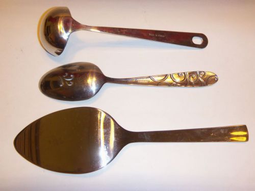 3 -  Stainless Chef&#039;s Spoons &amp; Server