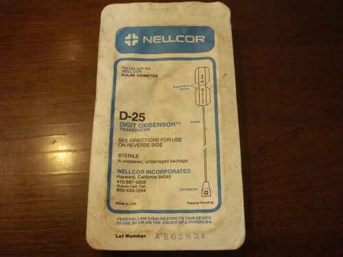 NellCor Oxisensor D-25  Adult digit Oxygen Transducer