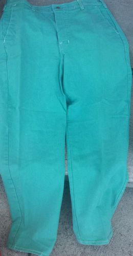 Secondary protective welding work pants green 36&#034; x 30&#034; flame retardant new for sale