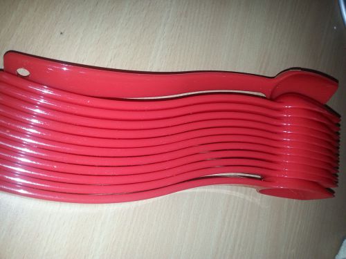 NOS Lot of 12 Cambro SPOP10CW404 Deli Spoons, 10&#034;L Polycarbonate Perforated, Red