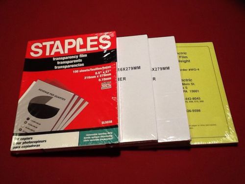 Lot Of Transparency Film For Plain Paper Copiers And Write On Only - 4 Packs Nib