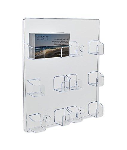 SourceOne Source One EZ-Load Clear Wall Mount Business Card Holder with 6