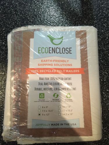 EcoEnclose White Poly Shipping Envelopes  9x12 Mailers 100% Recycled QTY-100