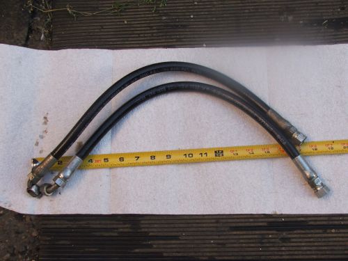 TWO HYDRAULIC Hoses 3/8&#034; W.P.  SYNFLEX 22 1/2&#034; long, 2250 PSI;  FAST S&amp;H