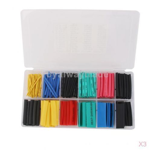 3x 280pcs heat shrinkable tubing tube kit wire electrical cable sleeving wrap for sale