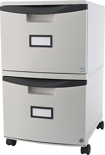Mobile Filing Cabinet 2-Drawer With Lock Functional Lightweight 18.25 x 14.75 x