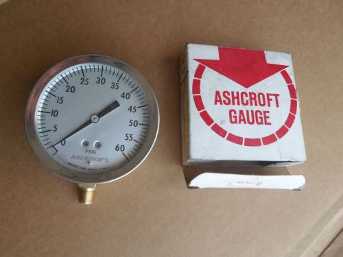 Ashcroft pressure gauge from  o to 6o psi for sale