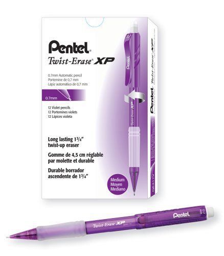 Pentel Twist Erase EXPRESS Automatic Pencil, 0.7mm Lead Size, Violet Barrel, Box